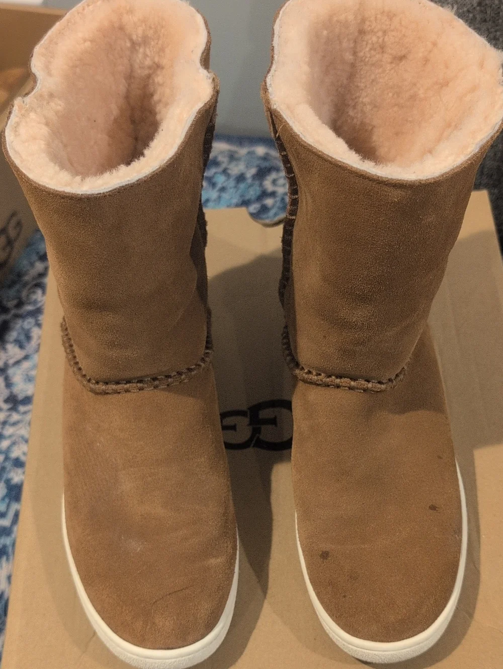 UGG Bailey Suede Mid-Calf Boot with White Sole